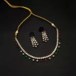 NS-2112010 - American Diamond Multicolor Collar Necklace Set