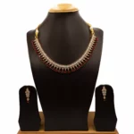 NS-2112011 - Radiant Ruby & American Diamond Collar Necklace Set