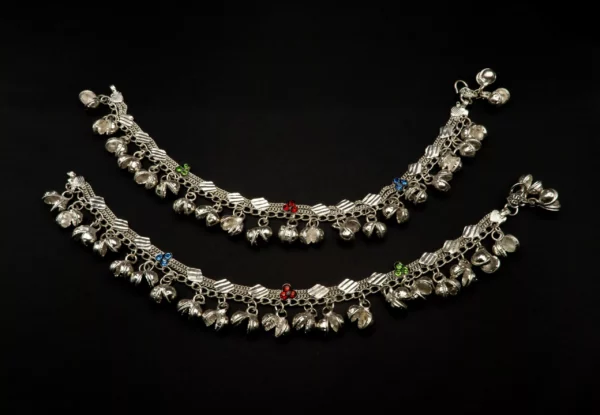 PA-2011008 - Multicolor Silver Plated Anklets