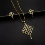 PS-2108007 - American Diamond Contemporary Pendant Set