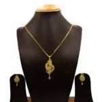 PS-2111011 - American Diamond Gold Plated Pendant Set