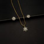 PS-2112007 - Gold Plated American Diamond Pendant Set