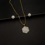 PS-2112008 - American Diamond Minimalist Pendant Set