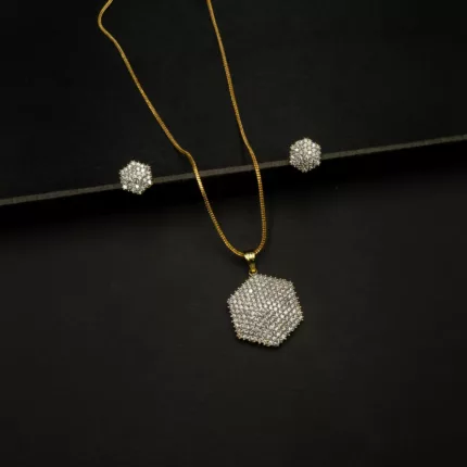 PS-2112008 - American Diamond Minimalist Pendant Set