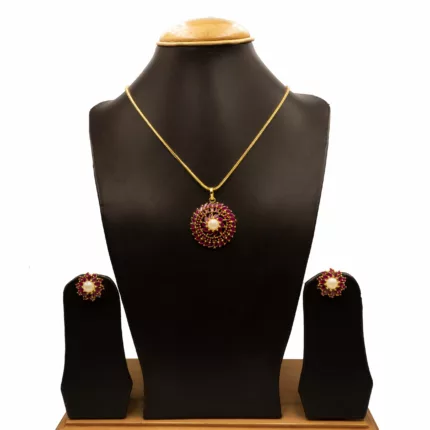 PS-2112010 - Radiant Ruby Pendant Set