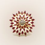 RI-2011027 - American Diamond Ruby Adjustable Statement Ring