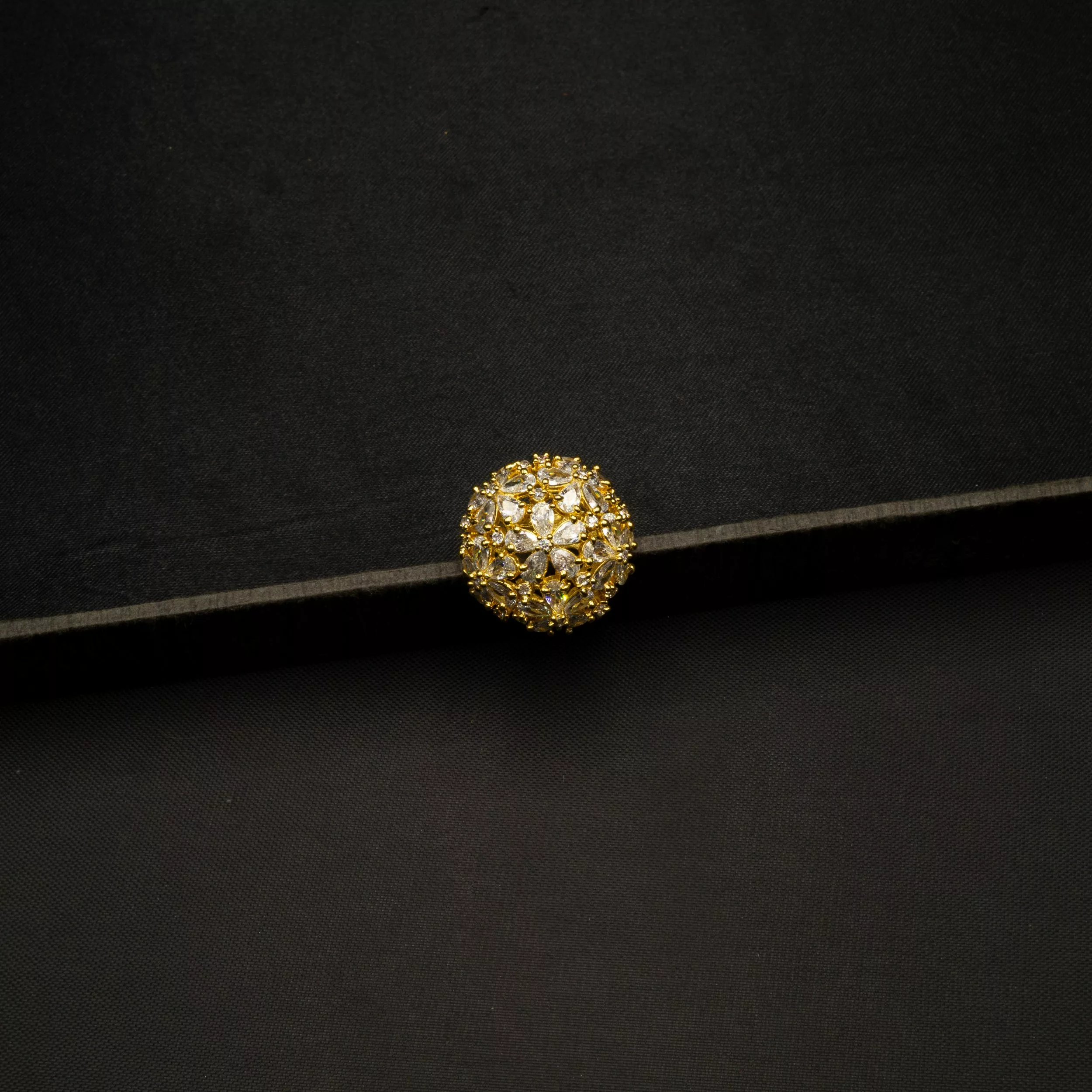 RI-2102023 - Gold Plated American Diamond Adjustable Ring RI-2102023 - Gold Plated American Diamond Adjustable Ring