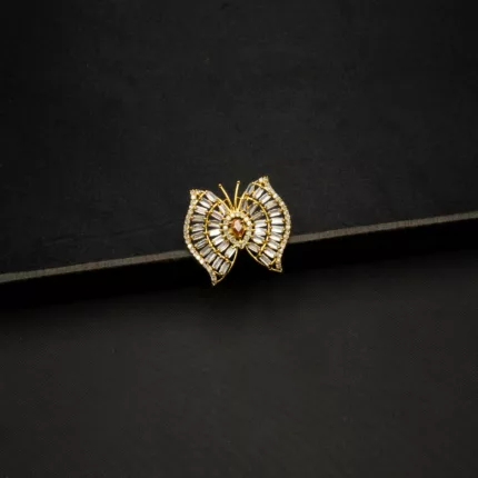 RI-2107006 - American Diamond Butterfly Adjustable Statement Ring