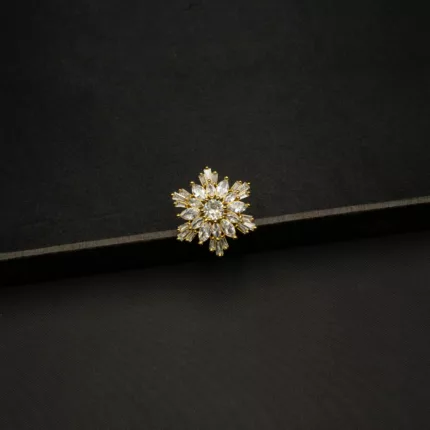 RI-2108001 - American Diamond Flower Adjustable Ring