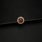 RI-2108004 - American Diamond Ruby Studded Flower Adjustable Ring