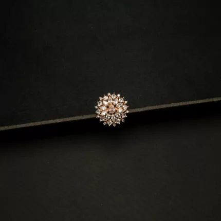 RI-2109002 - American Diamond Flower Adjustable Ring