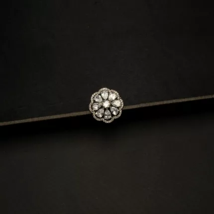 RI-2109003 - White Gold Plated American Diamond Adjustable Ring