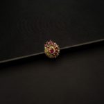 RI-2111001 - American Diamond Ruby Studded Adjustable Ring