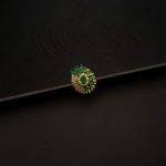 RI-2111002 - American Diamond Emerald Studded Adjustable Ring