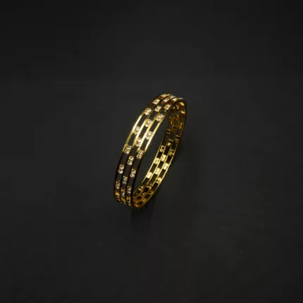BA-2111001 – Gold Plated American Diamond Studded Bangle