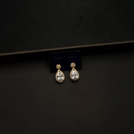 ER-2201006 - Elegant American Diamond Teardrop Earrings