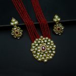 NS-2201002 - Kundan & Ruby Studded Red Crystal Necklace Set