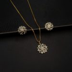PS-2201001 - Elegant Ameriacn Diamond Floral Pendant Set