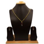 PS-2201002 - Elegant American Diamond Ruby Pendant Set