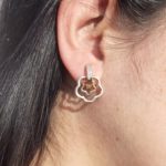 ER-2112002 - American Diamond Flower Hoop Earrings