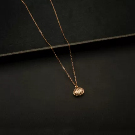 CH-2202001 - American Diamond Pearl Shell Dainty Necklace