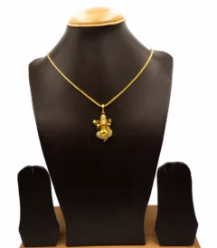 CH-2203002 - Gold Plated American Diamond Ganesh Locket