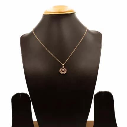 CH-2204001 - American Diamond Crown Minimal Necklace