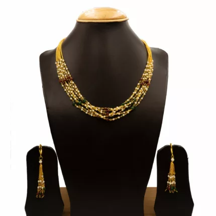 NS-2103014 - 7 Layer Pearl Multicolor Necklace