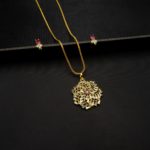 PS-2011025 - American Diamond Contemporary Flower Pendant Set