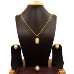 PS-2107002 - White Muga Ganesh Pendant Set