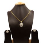 PS-2204001 - American Diamond Flower Design Pendant Set