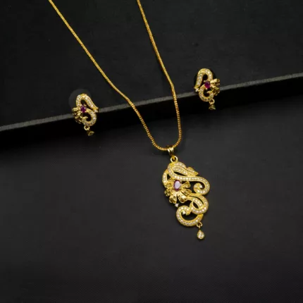 PS-2204006- American Diamond Modern & Contemporary Pendant Set