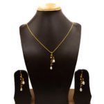 PS-2205001 - Gold Plated Contemporary Pearl Pendant Set