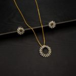 PS 2205002 - Contemporary Circle AD Flower Pendant Set