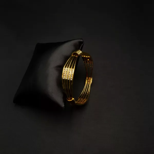 BA-2112007 - Gold Plated American Diamond Studded Bangle