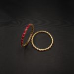 BA-2202001 - Gold Plated Ruby Pink Bangles