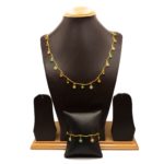 CH-2206001 - Gold Plated Multicolor Flower Chain & Bracelet Set