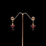 ER-2103004 - Radiant Ruby Dangle Hoop Earrings