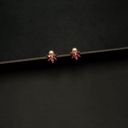 ER-2108015 - Minimalist Ruby Stud Ear Tops