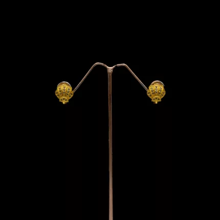 ER-2202004 - American Diamond Shell Shaped Hoop Earrings