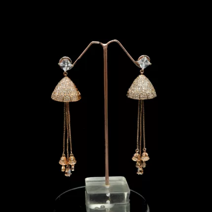 ER-2204005 - American Diamond Long Dangle Earrings