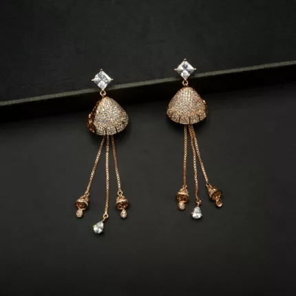 ER-2204005 - American Diamond Long Dangle Earrings