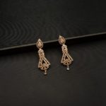 ER-2204008 - American Diamond Gold Plated Contemporary Dangle Earrings