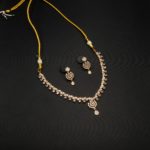 NS-2206008 - American Diamond Rose Gold Plated Necklace Set