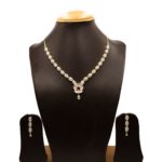 NS-2206012 - American Diamond Flower Necklace Set