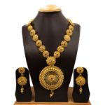 NS-2206013 - Gold Plated Traditional Long Temple Necklace