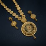 NS-2206014 - Gold Plated Traditional Multicolor Long Temple Necklace