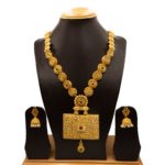 NS-2206015 – Gold Plated Traditional Long Temple Necklace