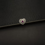 RI-2204006 - America Diamond Heart Shaped Ruby Studded Adjustable Ring