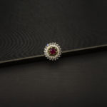 RI-2204007 - American Diamond Ruby Studded Adjustable Ring